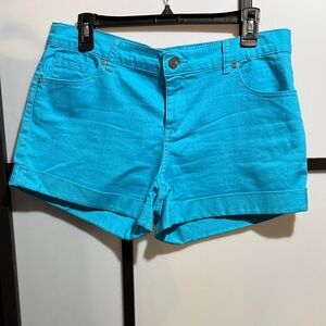 New York & Company Bright Turquoise Jean Shorts